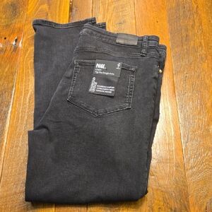 PAIGE size 34 "Cindy" High Rise Straight Ankle Black Jeans NWT